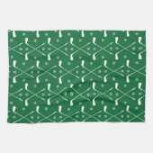 Golf Bat und grüner Hintergrund Geschirrtuch (Horizontal)