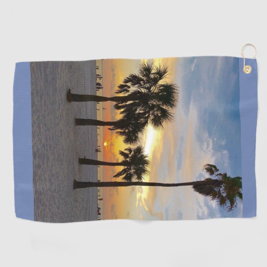 Golf Beach Sunset Golfhandtuch (Horizontal)