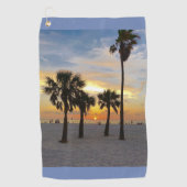Golf Beach Sunset Golfhandtuch (Vorderseite)
