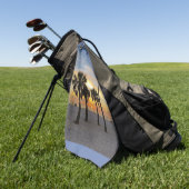 Golf Beach Sunset Golfhandtuch (Gras)