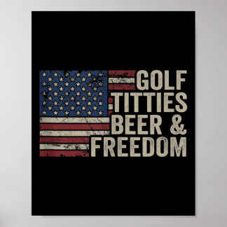 Golf Beer Dom - Lustiger Golfer-Witz Usa Trinken Poster