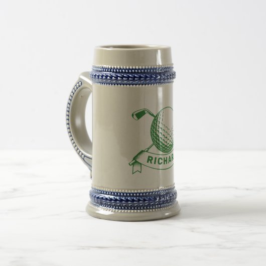 Golf Beer Stein | Golf Clubs Ball Gift Bierglas (Vorderseite Links)