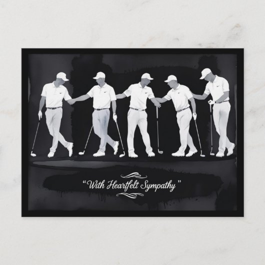 Golf Beileid "Mit herzlichem Beileid." Postkarte (Vorderseite)