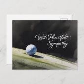 Golf Beileid "Mit herzlichem Beileid." Postkarte (Vorne/Hinten)