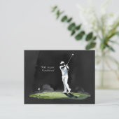 Golf Beileid "Mit tiefstem Beileid." Postkarte (Stehend Vorderseite)