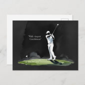 Golf Beileid "Mit tiefstem Beileid." Postkarte (Vorne/Hinten)