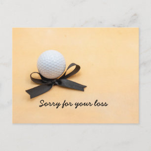 Golf-Beileidskarte Trauerkarte mit schwarzer Schle Postkarte