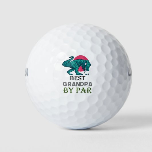 Golf Best Opa von Par Dinosaur Golfer Golfball (Vorderseite)