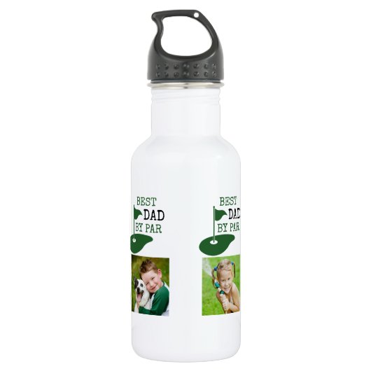 Golf BEST VATER BY PAR 7 Fotomaterial Edelstahlflasche (Rückseite)