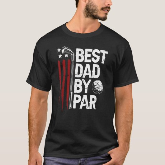 Golf Best Vater Par Daddy Golfer Fahne T-Shirt (Vorderseite)