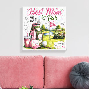 Golf Beste Mama von Par Leinwanddruck