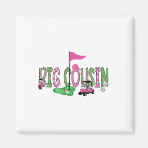 Golf Big Cousin Pink Hole in einem Golf 1. Geburts Magnet