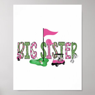 Golf Big Sister Pink Hole in einem Golf 1. Geburts Poster