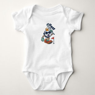 Golf bin ich. Illustrationen von Golfball-Spielzeu Baby Strampler