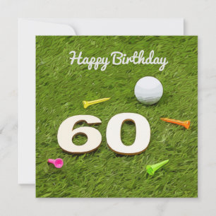Golf Birthday Card 60. Geburtstagsgolfball und Abs