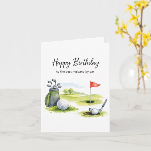 Golf Birthday Card for Husband Karte (Gelbe Blume)