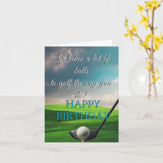 Golf Birthday Card Karte (Gelbe Blume)