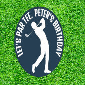 Golf Birthday Celebration Runder Aufkleber