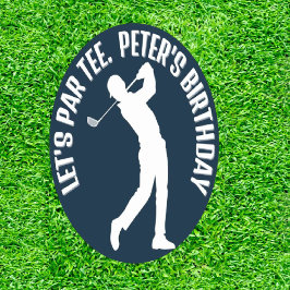 Golf Birthday Celebration Runder Aufkleber