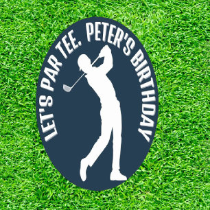 Golf Birthday Celebration Runder Aufkleber