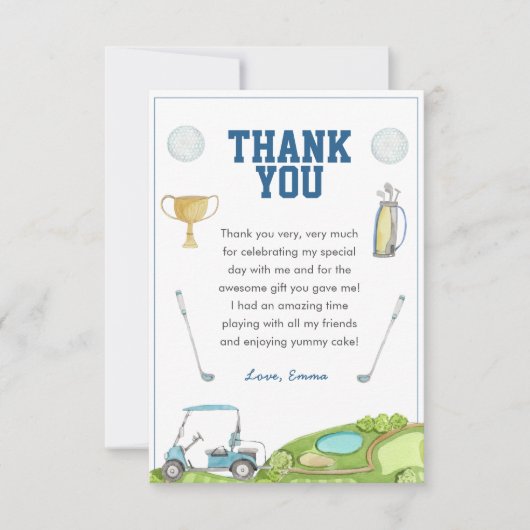 Golf Birthday Dankeskarte (Vorderseite)