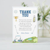 Golf Birthday Dankeskarte (Stehend Vorderseite)