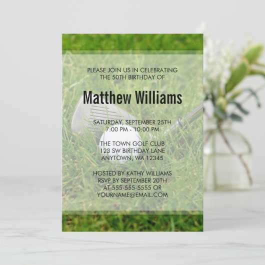 Golf Birthday Einladung (Stehend Vorderseite)