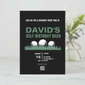 Golf Birthday Einladungen mit QR-Code (Stehend Vorderseite)