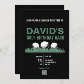 Golf Birthday Einladungen mit QR-Code (Vorne/Hinten)