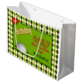 GOLF BIRTHDAY GIFT BAG GROßE GESCHENKTÜTE (Vorderseite Schrägansicht)