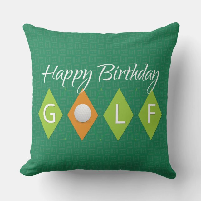 Golf Birthday Green Diamond Shapes Kissen (Vorderseite)