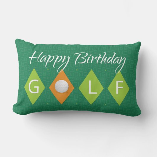 Golf Birthday Green Diamond Shapes Lendenkissen (Vorderseite)