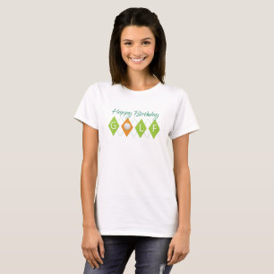 Golf Birthday Green Diamond Shapes T-Shirt