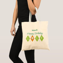 Golf Birthday Green Diamond Shapes