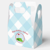 Golf Birthday Kariert Blue Gingham Country Club Geschenkschachtel (Geöffnet)