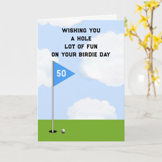 Golf Birthday Karte (Gelbe Blume)