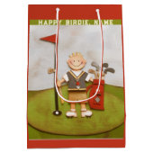 Golf Birthday Mittlere Geschenktüte (Rückseite)