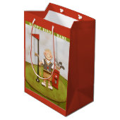 Golf Birthday Mittlere Geschenktüte (Rückseite Schrägansicht)