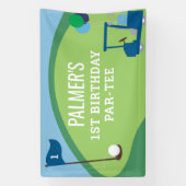 Golf Birthday Par-T-Shirt Grosses Bannerzeichen Banner (Vertikal)