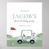 Golf Birthday Par-tee Begrüßungszeichen Poster (Vorne)