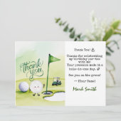 Golf Birthday Par tee Party Dankeskarte (Stehend Vorderseite)