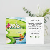 Golf Birthday Par tee Party Dankeskarte (Stehend Vorderseite)