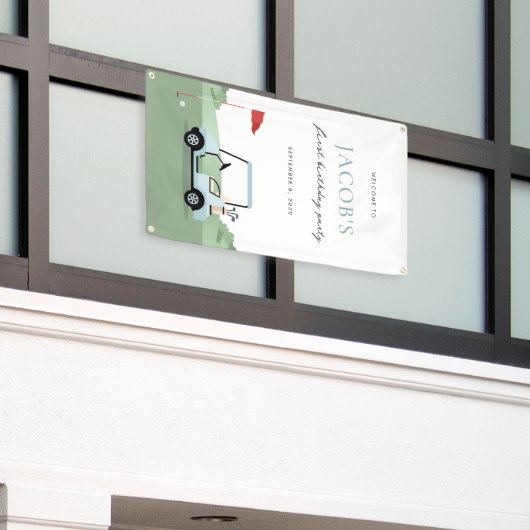 Golf Birthday Par-tee Willkommensbanner Banner (Äußeres Gebäude)