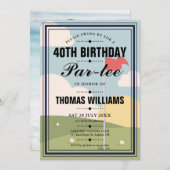 Golf Birthday Parte Party Foto Einladung (Vorne/Hinten)