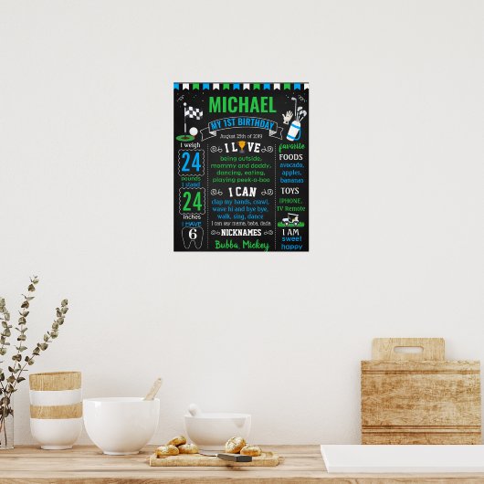 Golf Birthday Party-Chalkboard-Zeichen Poster (Küche)