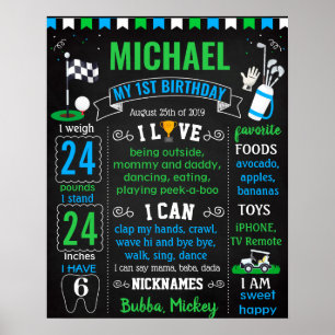 Golf Birthday Party-Chalkboard-Zeichen Poster