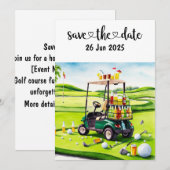 Golf Birthday Party Dekoration auf dem Platz Einladung (Vorne/Hinten)