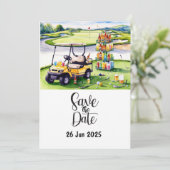 Golf Birthday Party Dekoration auf dem Platz Einladung (Stehend Vorderseite)