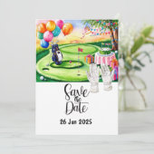 Golf Birthday Party Dekoration auf dem Platz Einladung (Stehend Vorderseite)