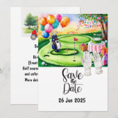 Golf Birthday Party Dekoration auf dem Platz Einladung (Vorne/Hinten)
